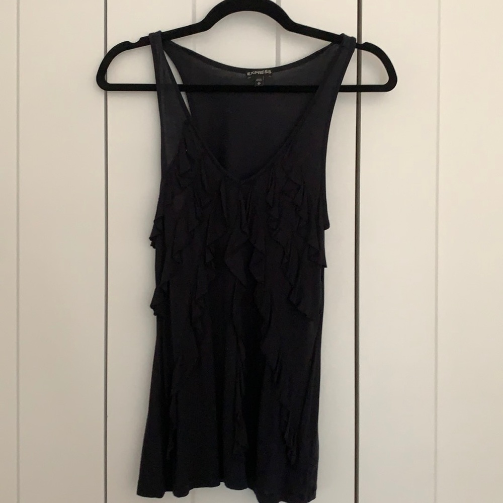 Express Black Tank with Ruffles